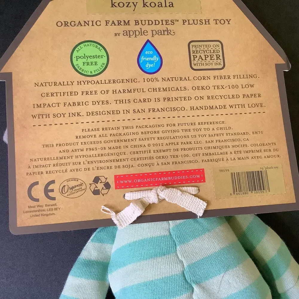 Kozy Koala Organic Farm Buddies Plush Toy by Apple Park- 14